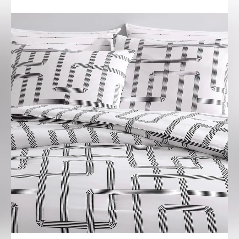 City Scene Mainline White Duvet Cover & Sham Bedding Set King - Picture 4 of 11